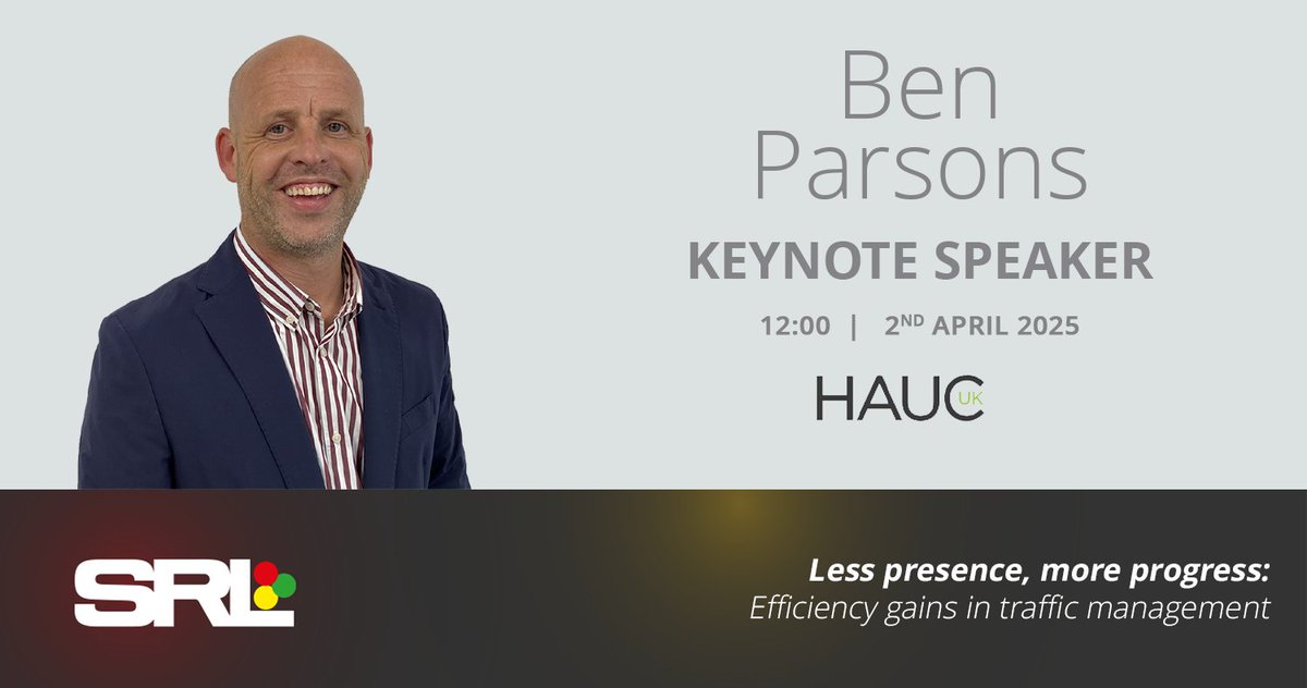 SRLTraffic's tweet photo. We're proud to share that we are BACK at HAUC (UK) this year, with Ben Parsons (SRL Business Development Director) delivering a keynote exploring the future of smarter, more effective road solutions!🚦
📍 Emirates Old Trafford, Manchester
📅 2nd April 2025
🕛 12:00
#HAUC #SRL https://t.co/ke9Db7vbqY