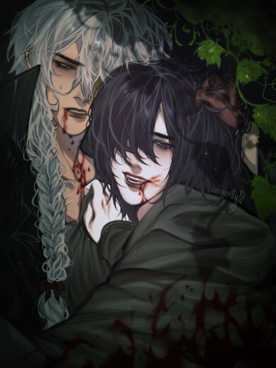 coconuttyjd's tweet image. #Fyl25ShipWeek day 6: Vampire! Ik I missed the Fyolai week and Iโll kms anyways!
#Fyodor #Nikolai #bungostraydogs