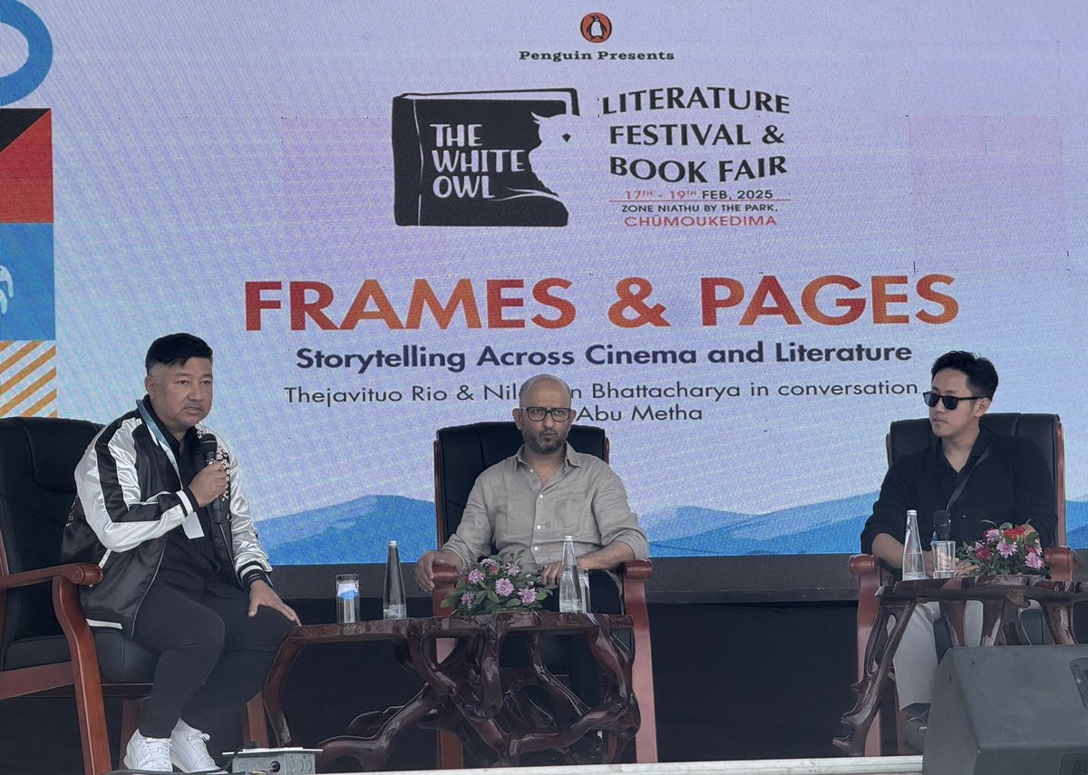 A memorable conversation at The White Owl Lit Fest with my fellow panelists National Award winner Mr. Nilanjan Bhattacharya and renowned filmmaker Mr. Thejavi Rio.

A fantastic event with many memories made. Thank You <a href="/PenguinIndia/">Penguin India</a>, Mrs. Viketuno Iralu Rio and the whole White Owl