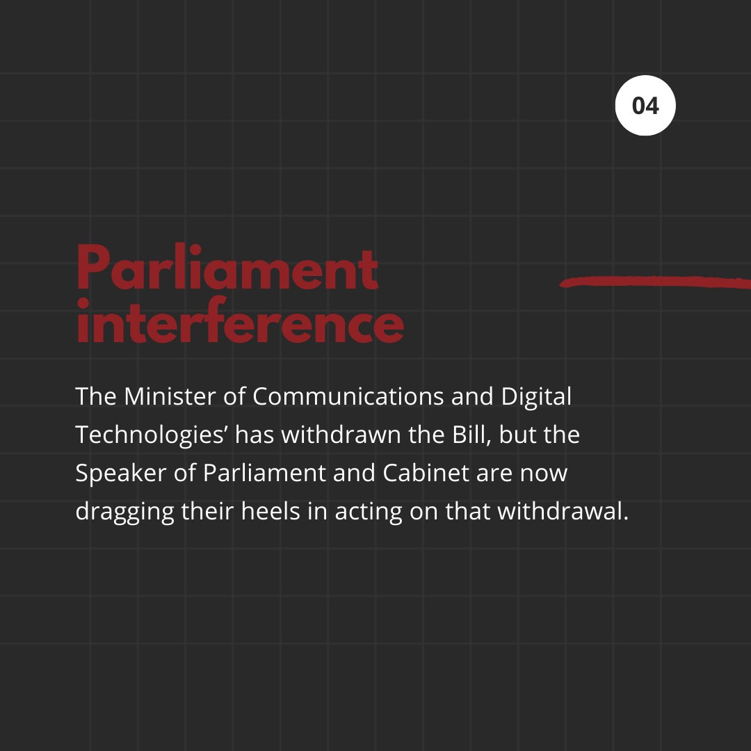 SOSCoalition's tweet photo. Despite months of coordinated advocacy by civil society highlighting the dangers of the SABC Bill, and the Minister of Communications and Digital Technologies' eventual decision to withdraw it, the Speaker of Parliament is delaying acting upon the withdrawal.

We urge the Speaker to gazette the withdrawal of the SABC bill as per the Rules of the National Assembly.

#SOSCoalition #SABCBill