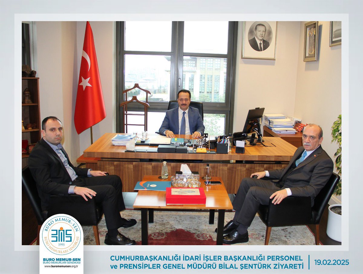 PERSONEL ve PRENSİPLER GENEL MÜDÜRÜ BİLAL ŞENTÜRK’Ü ZİYARET ETTİK

Genel Başkan Yardımcımız Ahmet Kızıl ile birlikte Cumhurbaşkanlığı İdari İşler Başkanlığı Personel ve Prensipler Genel Müdürü Bilal Şentürk'ü ziyaret ettik.

Yapılan görüşmede;

🔴 3600 ek göstergenin söz