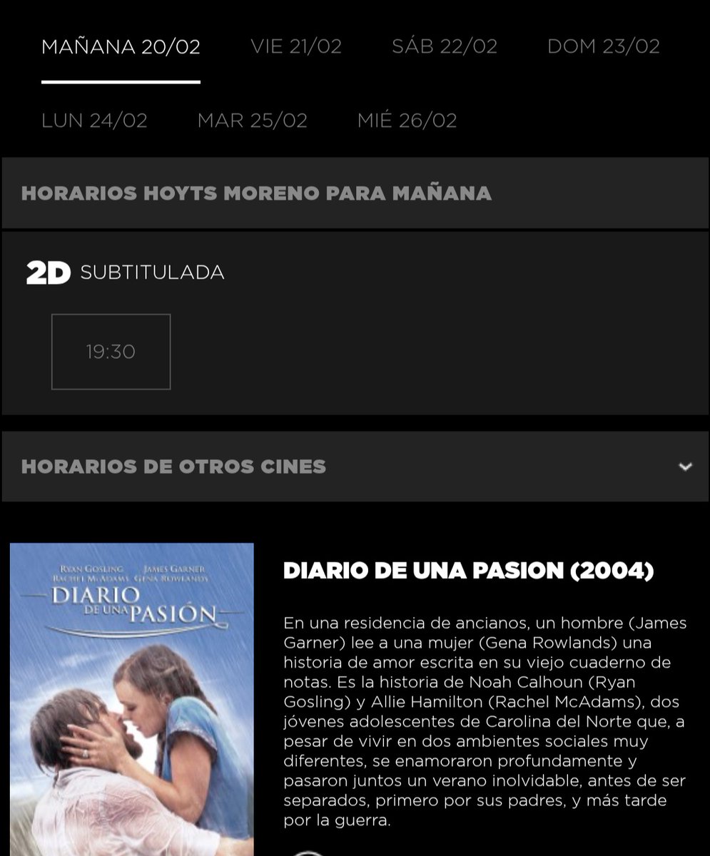 nahuutwm's tweet photo. Así de la nada te metieron el reestreno de Diario de una pasión. Si andan con ganas de llorar un poco, vayan https://t.co/UGMcFjjUrA