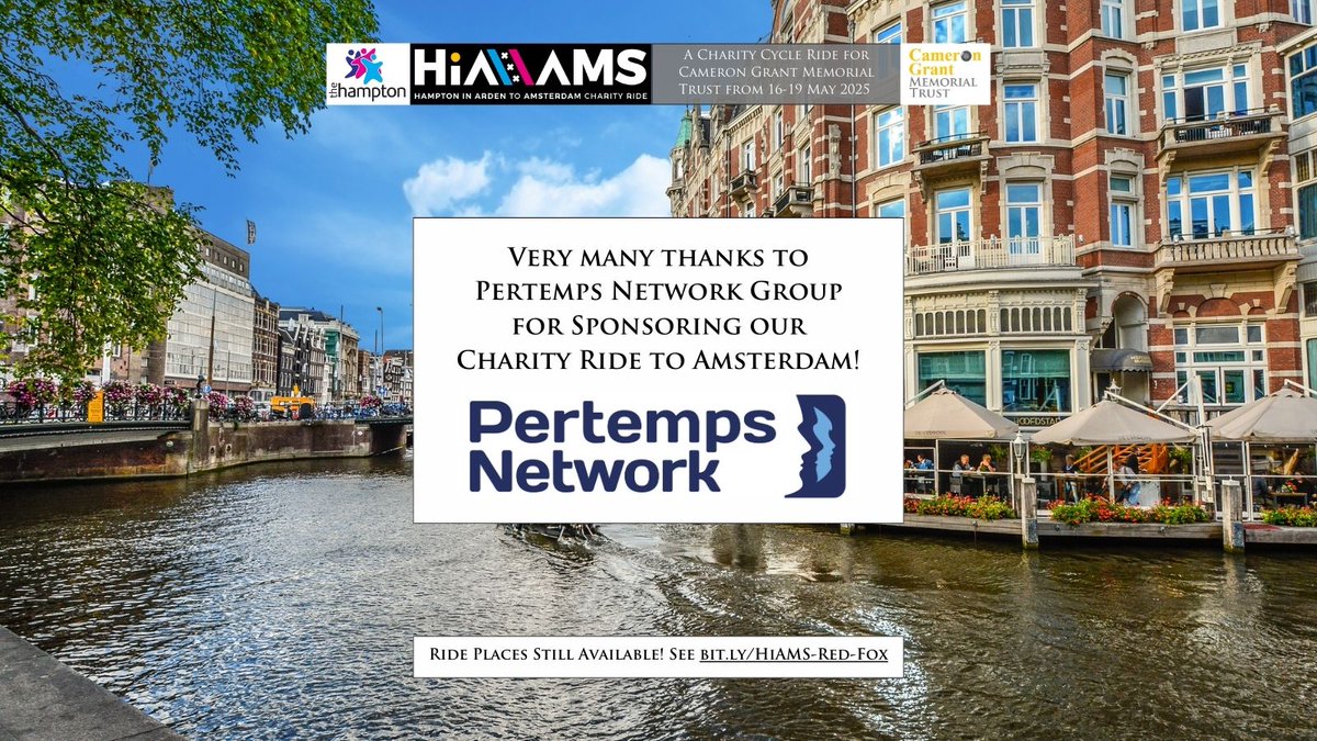 Very many thanks to <a href="/PertempsJobs/">Pertemps</a> for sponsoring our ride to Amsterdam in May. Their Press Release: pertemps.co.uk/news-blogs/lat… For more about the ride: camgrant.org.uk/hiams To donate: totalgiving.co.uk/appeal/hiams Thanks!

#suicideprevention #mentalhealthawareness #charityride