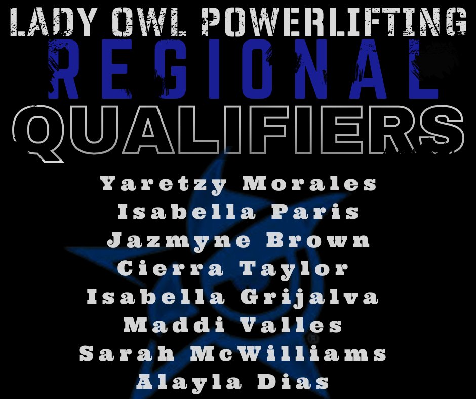 Eight Lady Owl <a href="/JHS_PWR/">Joshua_Powerlifting</a> lifters have qualified for the Regional Meet after dedicating considerable time and effort!

#SoaringToSuccess