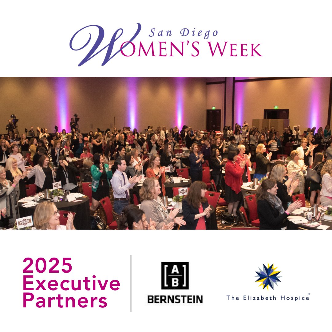 SDWomensWeek's tweet image. Thank you to our Executive Partners for the San Diego Women&apos;s Week 2025 @Bernstein Private Wealth Management and @The Elizabeth Hospice.

🔗 Buy tickets today! sdwomensweek.com/tickets/

#nsdbc #sandiego #event #business #women #womeninbusiness #womensupportingwomen