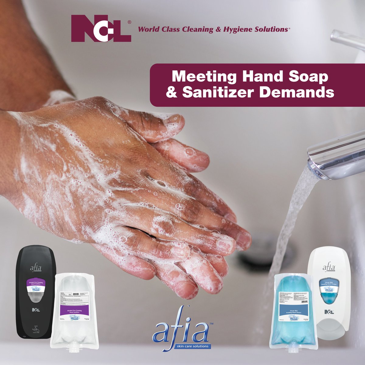 Increased awareness of infectious diseases significantly accelerated the demand for hand hygiene products like soap &amp; hand sanitizer in all facilities. 
NCL® has a variety of foaming hand soap &amp; sanitizer options to meet your customers’ hand hygiene needs
nclonline.com/products/afia%…