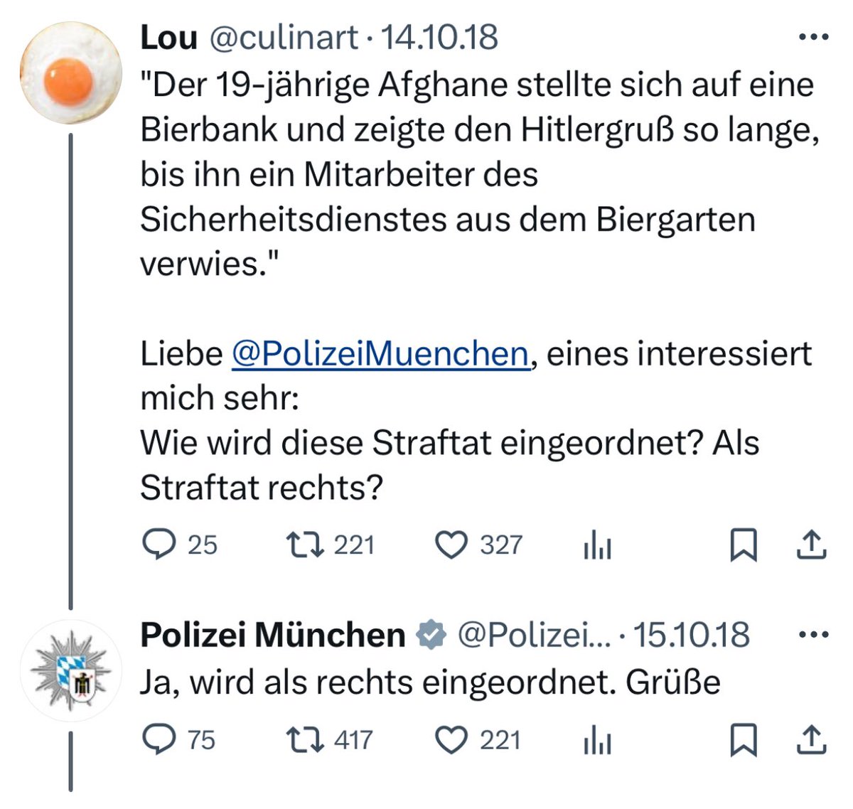 Weil gerade die Statistik zu rechtsextremen Straftaten rumgeht….