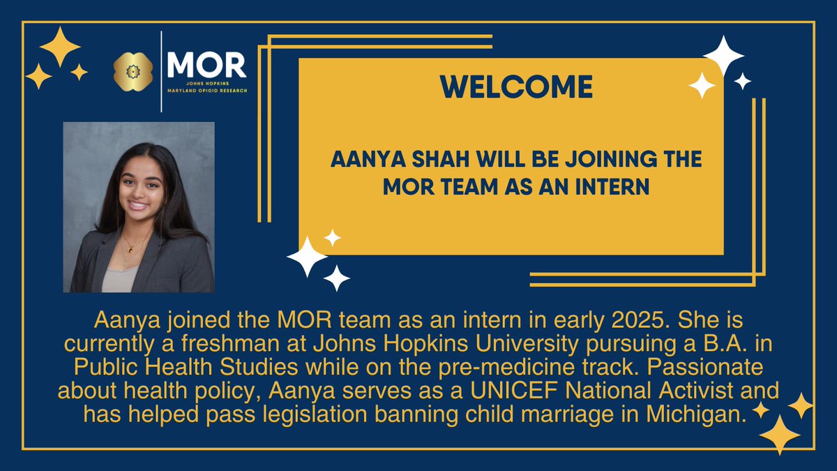 MORJHU's tweet image. Please welcome Aanya Shah to the @JHUMOR team!