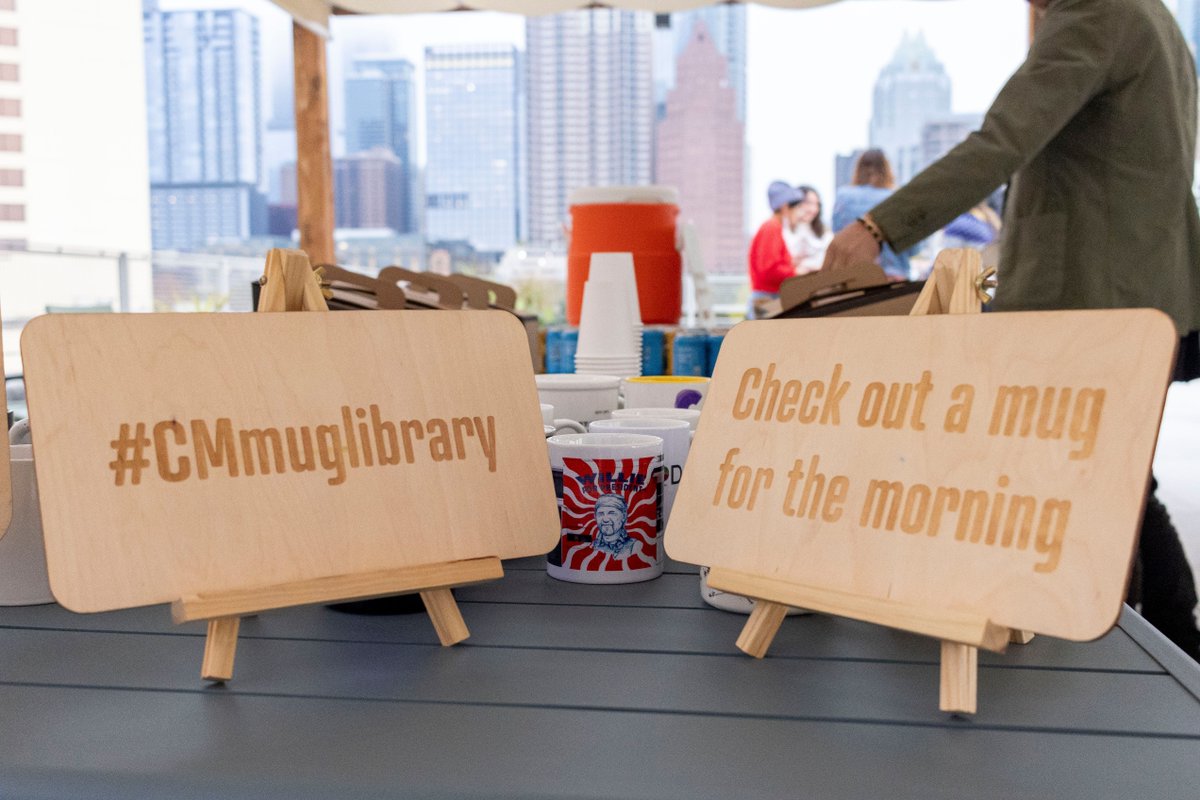 CM_Austin's tweet image. Check out a mug for the morning at our next event! Our mug library is a small way to help reduce our environmental impact – and make new friends while enjoying your @CuveeCoffee #CMmugLibrary #CMATX
