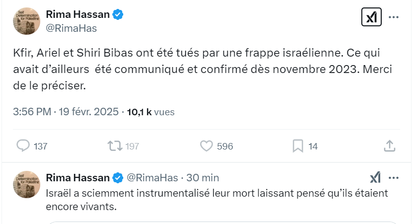 NapoLeon1226391's tweet photo. Nous avions la pire des salopes avec Ersilia Soudais hier.

Nous avons aujourd'hui la reine des putes avec Rima Hassan.

Lisez, lisez bien !!! https://t.co/AqdRBhFl0S