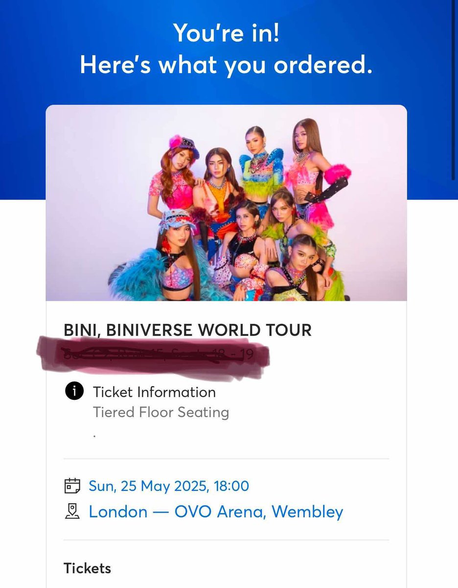 zjf23's tweet photo. Ticket secured 😊 #BINIverseWorldTour2025PH #bini https://t.co/52MQmGmEsb