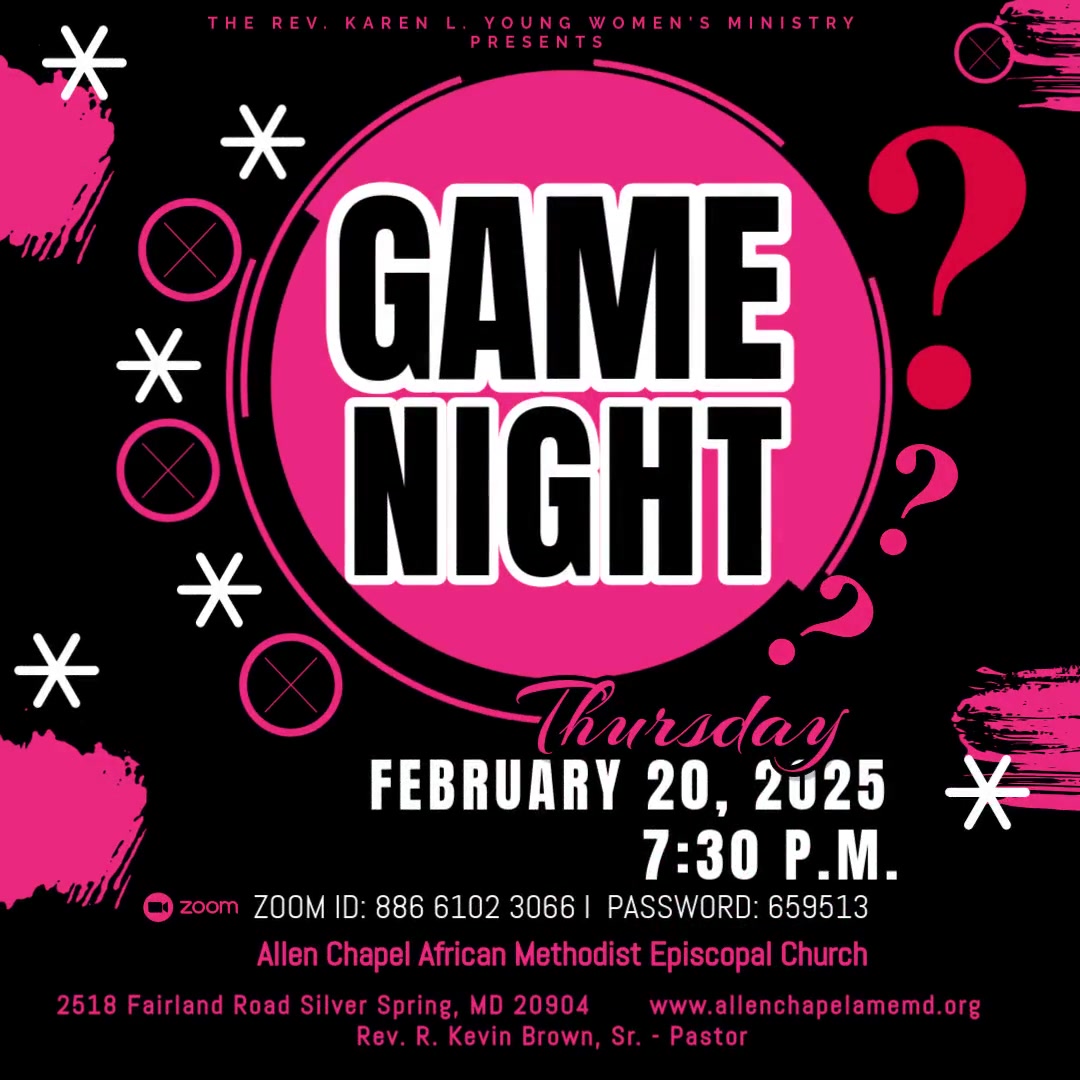 ACSSMD's tweet image. The Rev. Karen L. Young Women's Ministry invites  women to a virtual game night of fun! Please check listserve for additional information. #blessingsandfunawaityou!