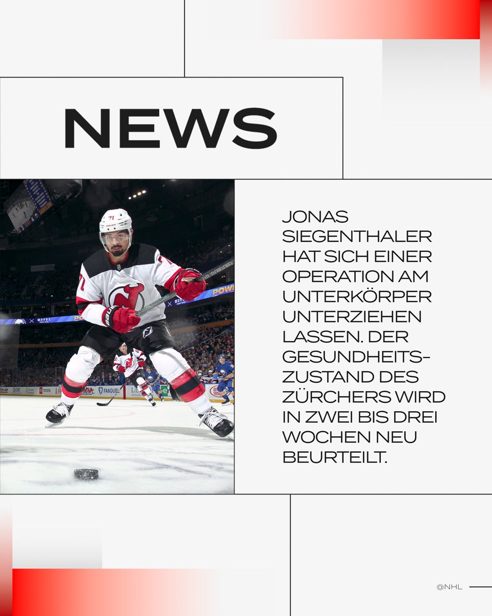 NHLde's tweet photo. Jonas Siegenthaler wird den New Jersey Devils noch einige Zeit fehlen! 🤕
#NJDevils | @njdevils | @josieg97 | #Siegenthaler https://t.co/4s5pIzaB0z