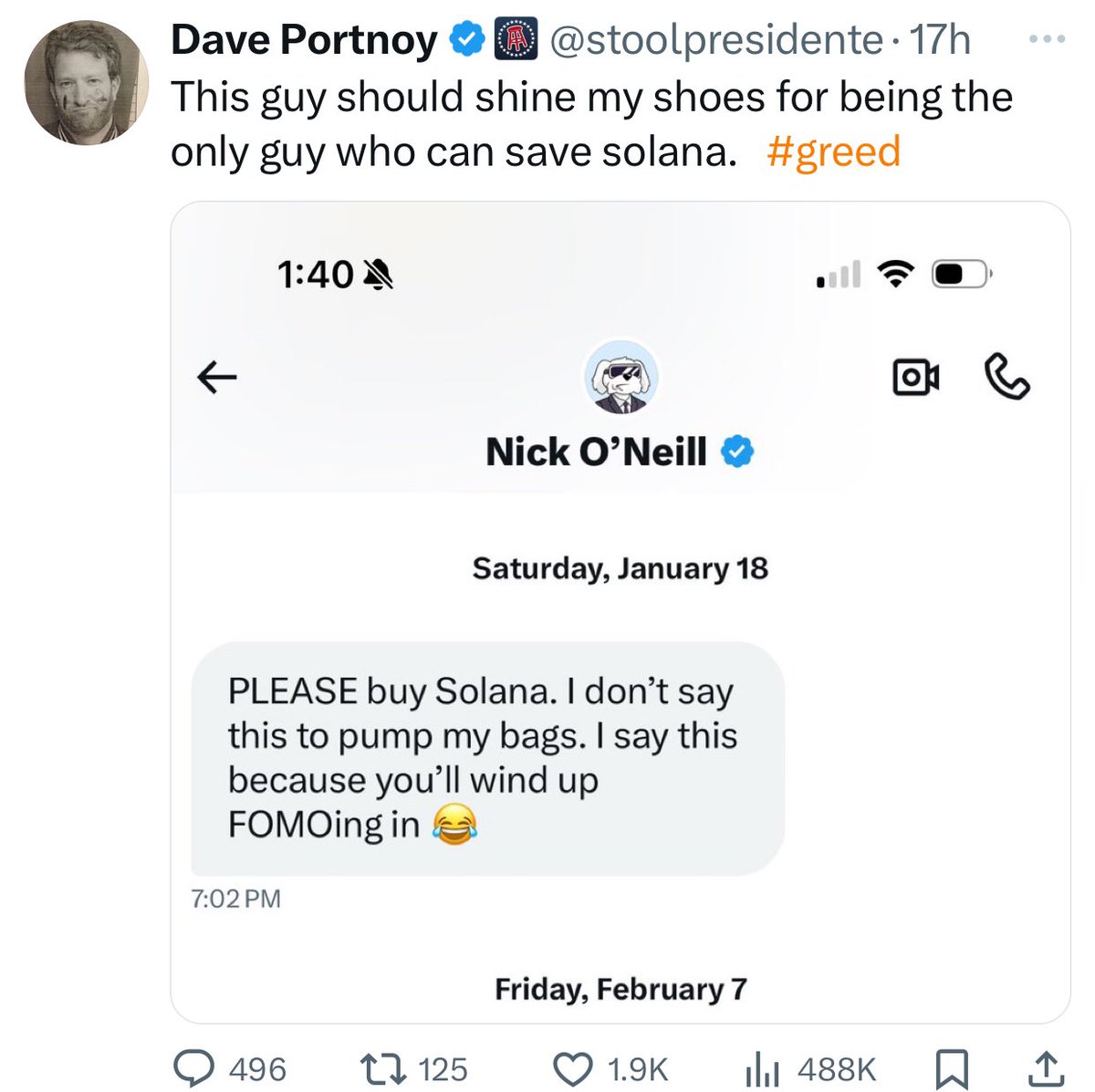 Solana is now a full on fever dream 

ETH welcomes you back with open arms