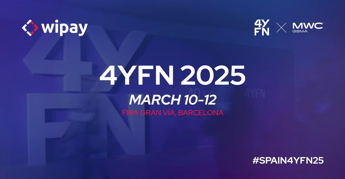 wipay_es's tweet photo. 🚀 Wipay is back at @4YFN_MWC  2025!

📆 Two weeks left for #Barcelona becomes the epicenter of #technology and #fintech. We’re finalizing every detail and getting everything ready to make our presence at 4YFN 2025 more special than ever.

#Spain4YFN25 https://t.co/h8DRLQ96pm