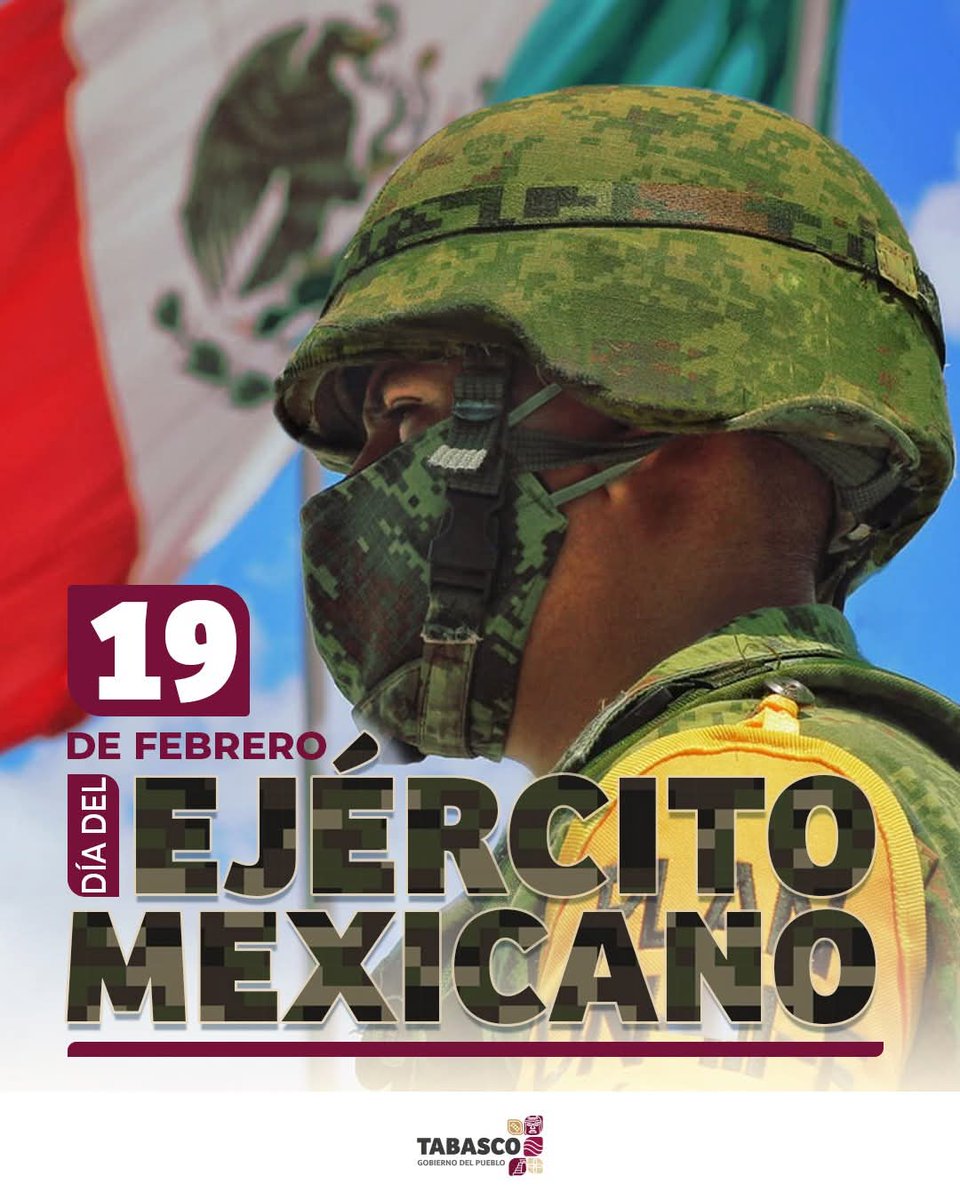 🇲🇽 En este día reconocemos el valor, la disciplina y el compromiso de las mujeres y hombres que integran el Ejército Mexicano, quienes con entrega y lealtad trabajan cada día por la seguridad, la paz y el bienestar de nuestro país. Su labor es fundamental para la construcción de