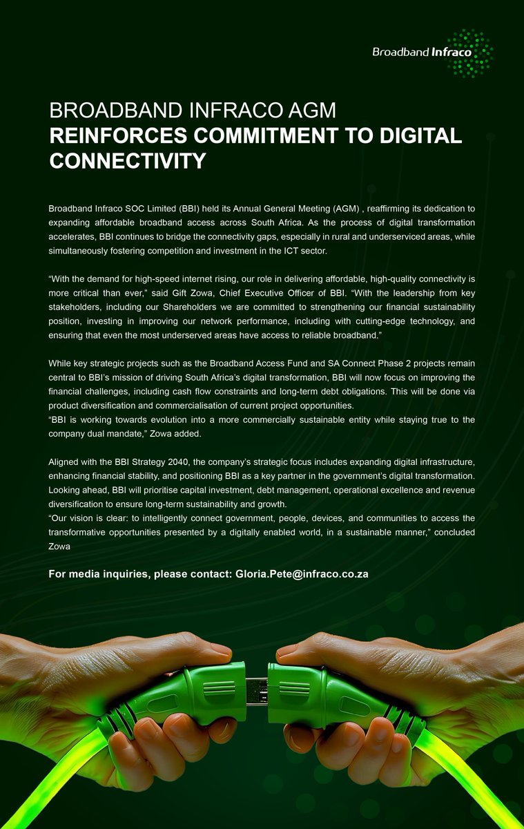 Broadband Infraco AGM reinforces commitment to digital connectivity
#BBIAGM
#BBIAGM2025