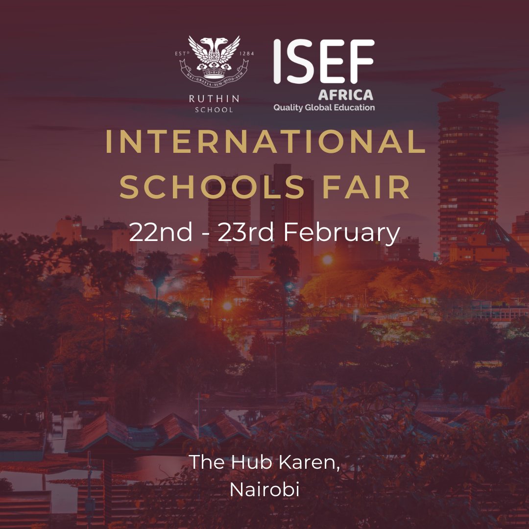 Ruthin School is delighted to be attending the International Schools Fair in Nairobi this weekend. 

We are looking forward to meeting with families interested in quality international education for their children and showcasing everything that our school has to offer.