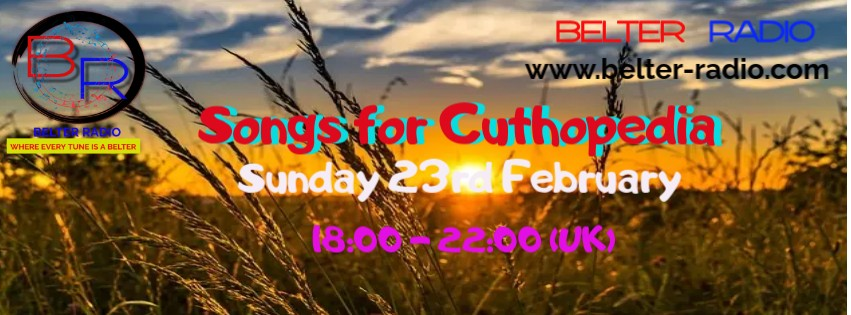 Please join us Sunday, Feb 23rd, 1-5 pm ET/ 6-10 pm UK for a special tribute to our dear Cuthy who passed away. DJ Smudge  is doing a 4-hour show "Songs for Cuthy" Stop by the chatroom to pay your respects, listen to some great music, cry, laugh, and bring your memories of Cuthy!