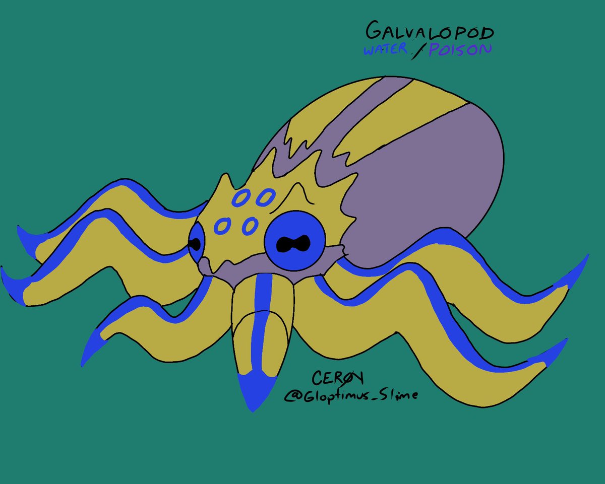 Gloptimus_Slime's tweet photo. Repost of my octopus Convergents of Joltik and Galvantula

Jolstik and Galvolopod(also considering Galvoctopus)

#fakemon #pokemon https://t.co/Qp8SEe1FSy