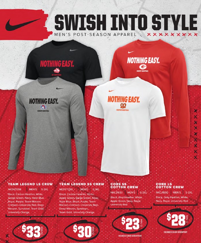 New to BSN, official March Madness designs from Under Armour, Nike, and Adidas.  Wear the same designs as college teams will this March!