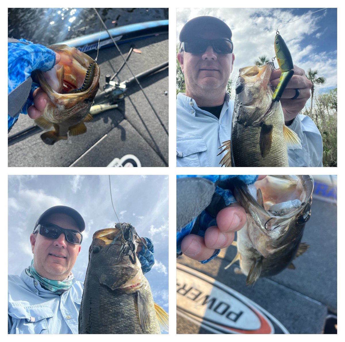 I had opportunity to play around with some new #gratt 1/2 &amp; 3/4 oz versions of the weedless vibrating jig, new #pistolpete perch color, &amp; 3 1/2” #dixieflip . Caught one shaking a minner. Please Lord don’t make me do that…this forecast makes me extremely nervous