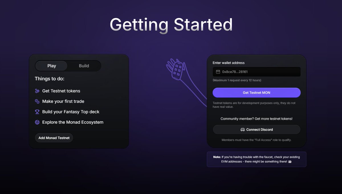 Monad Testnet เปิดให้ทดสอบแล้ว <a href="/monad_xyz/">Monad ⨀</a>
👉 testnet.monad.xyz

ตอนนี้ที่ทำได้เลยคือ Swap (buy) เหรียญ Chog / Molandak / Moyaki มีให้ buy ได้บนเว็บหรือจะซื้อผ่าน Uniswap Testnet Mode ก็ได้ และสมัคร <a href="/fantasy_top_/">fantasy.top</a> ซึ่งการแข่งครั้งแรกจะเริ่มพรุ่งนี้
👉 monad.fantasy.top/?ref=VIXQ4GR3