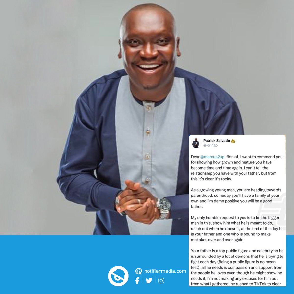 notifiermedia's tweet photo. #Benotified : Comedian Salvador is not happy with Abba Marcus stories and statements his circulating all over the Internet and he has a word for him #patricksalvador #abba #josechameleone
#Notifierupdates https://t.co/RAJuALqfP3