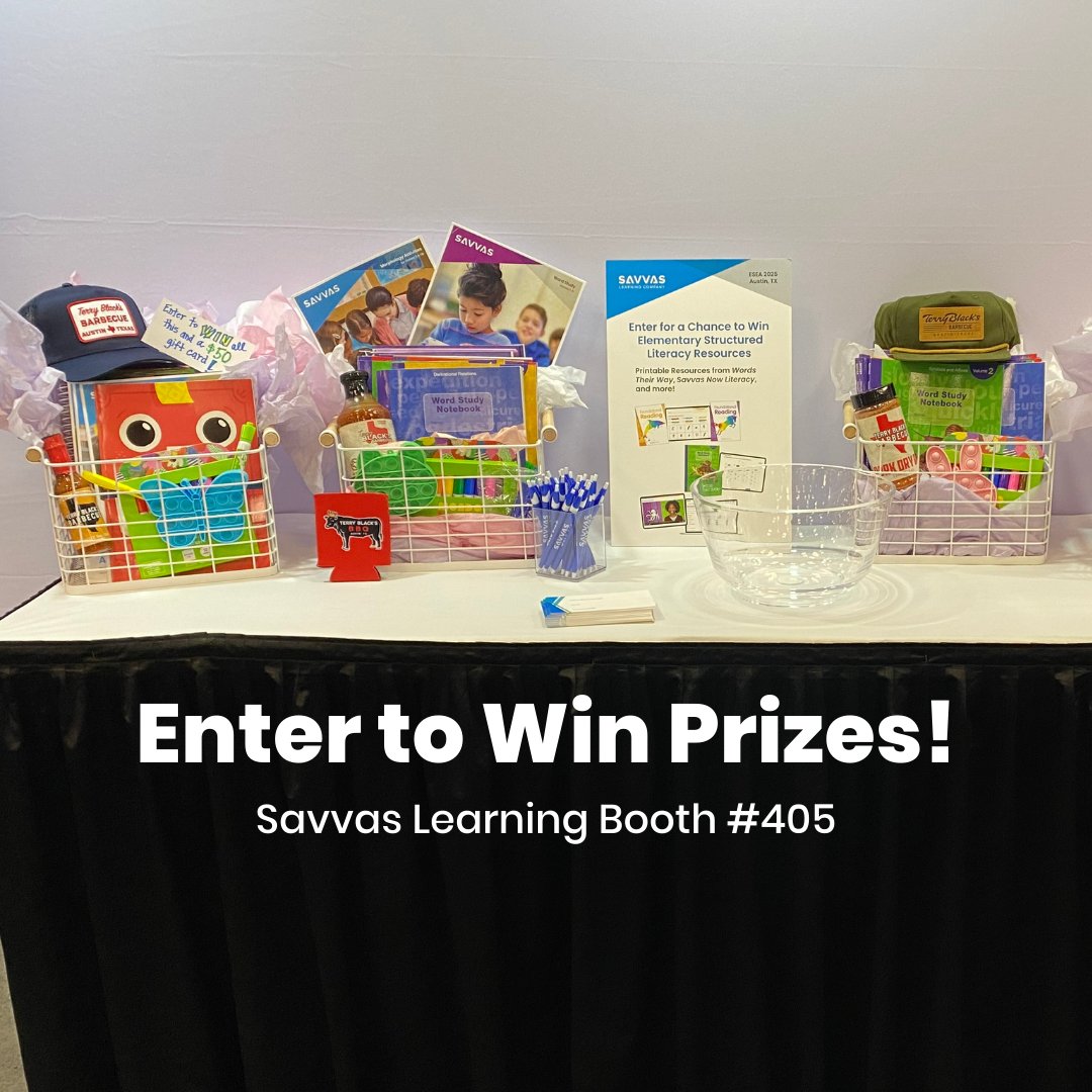 SavvasLearning's tweet photo. Join us at ESEA this week (Savvas booth #405) to explore our evidence-based interventions, research-based supplemental programs, and adaptive assessments. Plus, enter to win prizes! Request more info any time: https://t.co/IGLr0On7ky 

 #ESEAconference @ESEA_network #mllchat https://t.co/LjgsXCmP8B