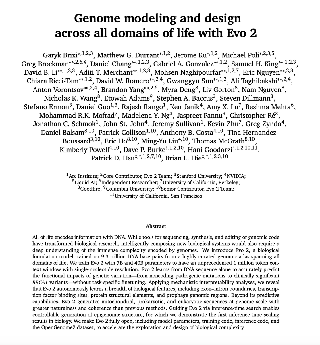 1/7] Introducing Evo 2, a new foundation model for biology. 🚀 Evo