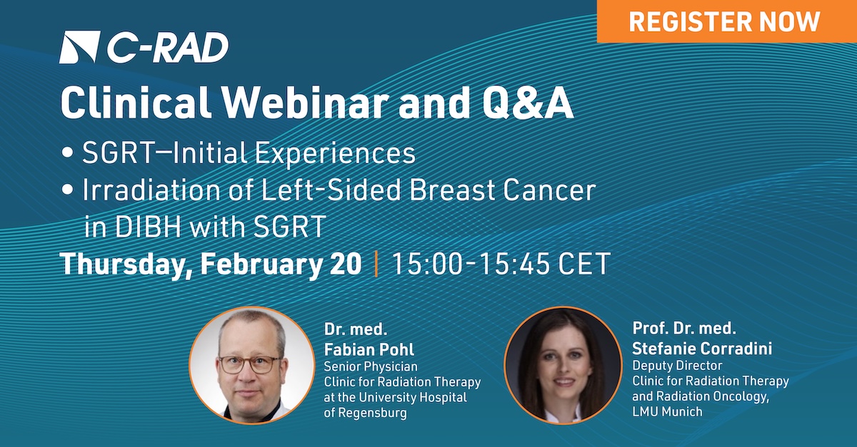 Explore the future of precision cancer care! Join our German-only C-RAD webinar tomorrow to learn about SGRT from top experts.

🗓 Feb 20 | ⏰ 15:00-15:45 CET
🔗 Register now: register.gotowebinar.com/register/12762…
Don’t miss insights on DIBH, SGRT &amp; a live Q&amp;A!