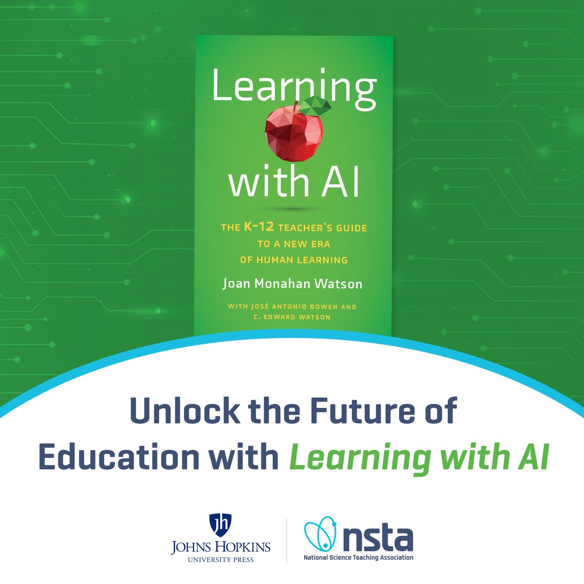 NSTA's tweet image. Keep up with the latest in #teachingtech with “Learning with AI: The K-12 Teacher’s Guide to a New Era of Human Learning.” Whether it's enhancing lesson plans or personalizing #learning experiences, this guide is your key to navigating #AI in #education: bit.ly/414ViFL