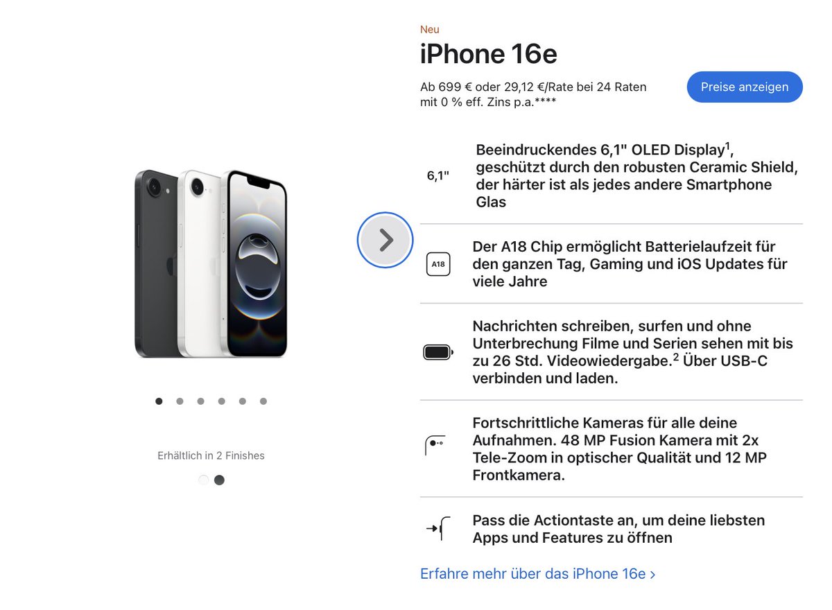 iPhone 16e ist da