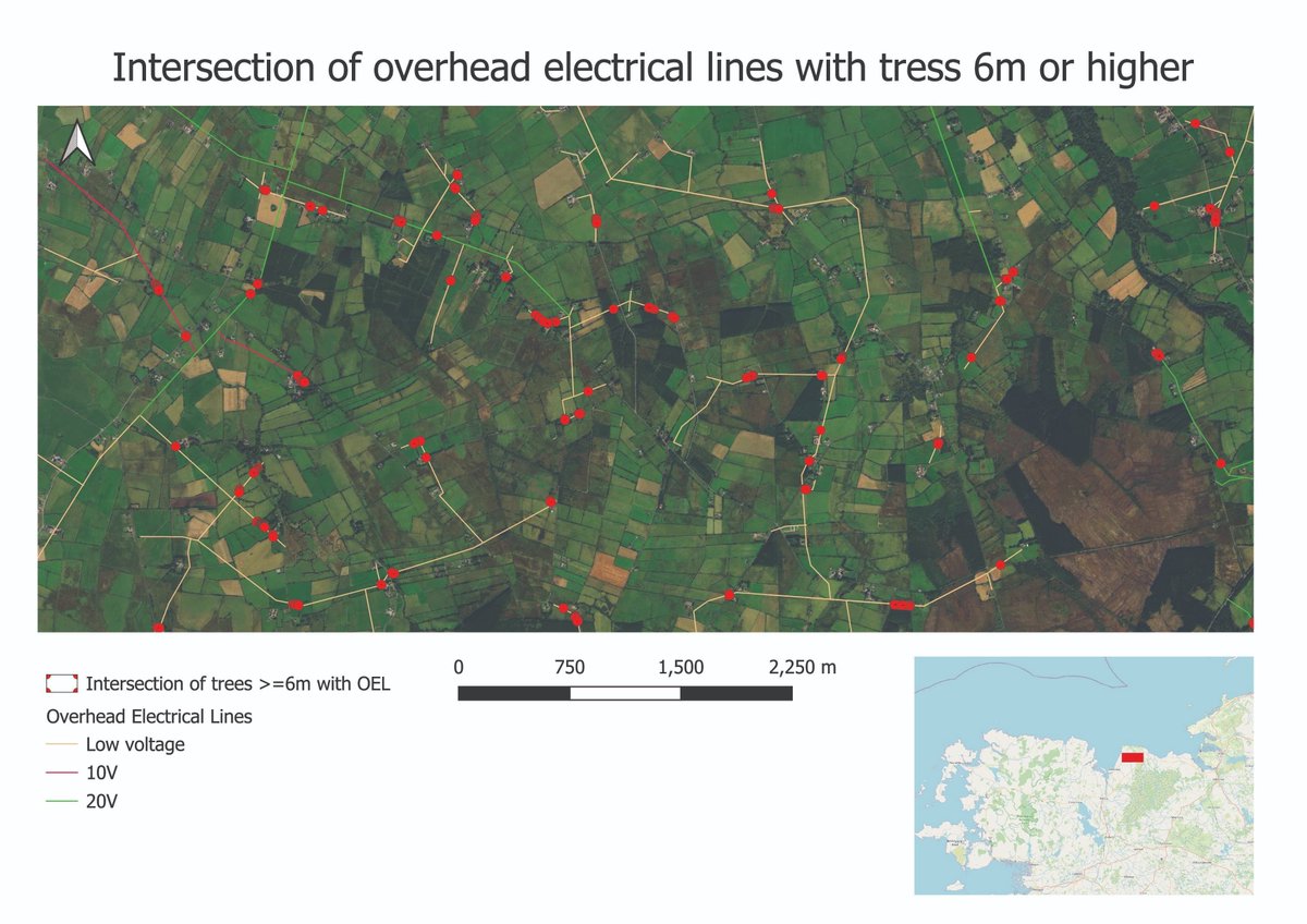 🌳⚡ We've created a map showing how #EarthObservation can pinpoint trees near power lines that pose a risk during storms.  ⚡🌳 

Learn how this tech could protect our #electricity network! 

buff.ly/4k2mj5o

#EO #GIS #Ireland #StormEowyn #Infrastructure