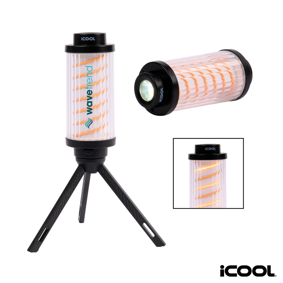 Logomark's tweet image. From camping to emergencies, the iCOOL® Englewood Multi-Function Camping Light features three lighting modes, a waterproof design, and a removable carabiner and tripod. bit.ly/40BLzX7 #icool #campinglight