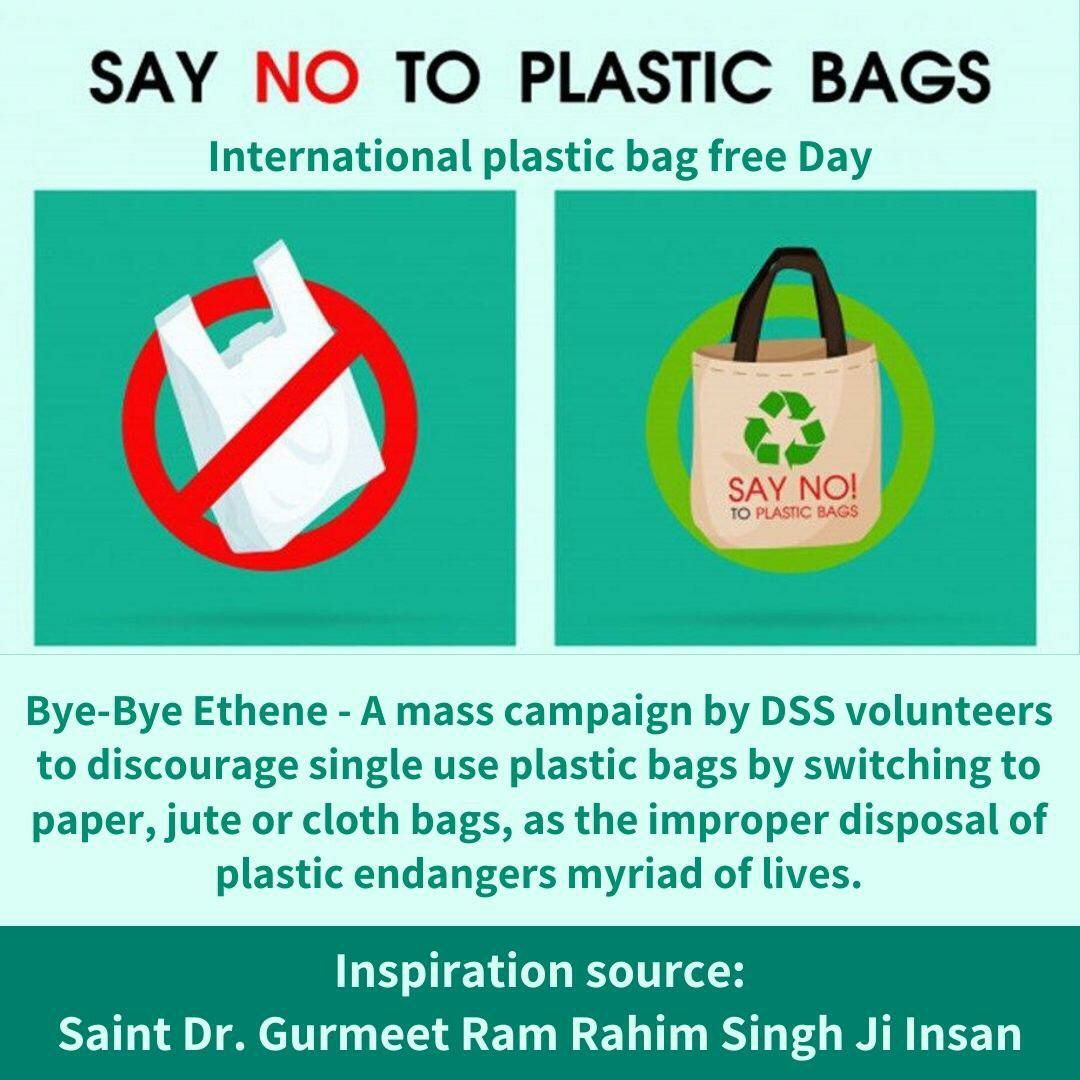 BishanMalik's tweet photo. Pledge for the environment,
avoid plastic bags.
#ByeByeEthene #SayNoToPlastic
#SayNoToPlasticBags #StopUsingPlastic #DeraSachaSauda
#SaintDrMSG https://t.co/UhCkGqNZjD