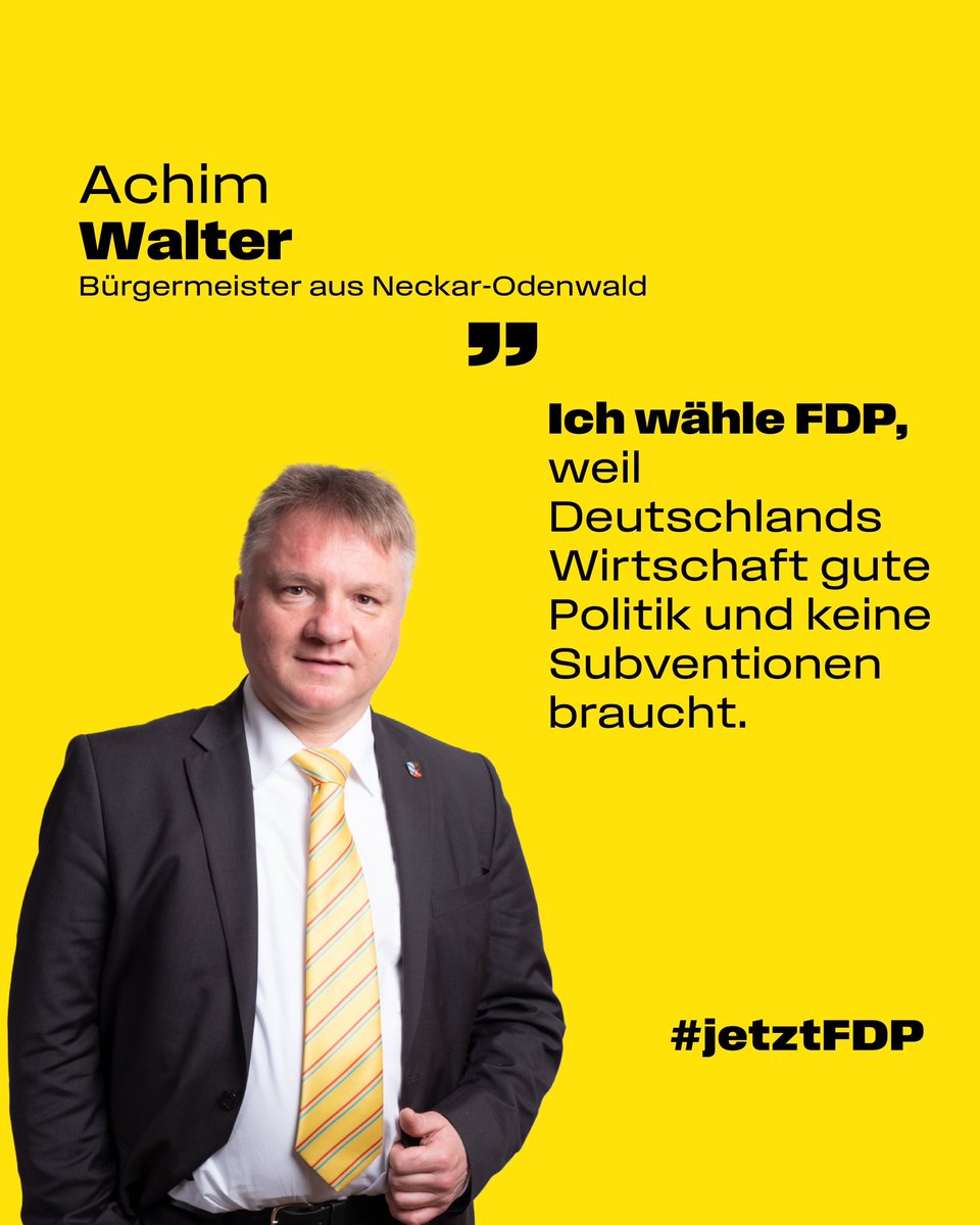Achim Walter wählt <a href="/fdp/">FDP</a>: Für eine starke Wirtschaft. #jetztFDP