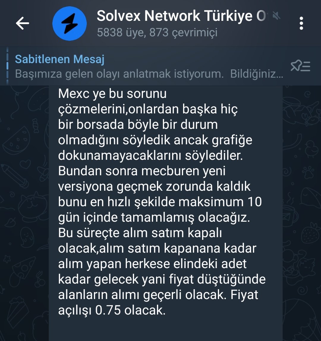 Önce #bpriva idi sonra #solvex oldunuz, sonra mexc kaynaklı grafik yanlışlığı deyip uzun süre sistemi kapattınız. Tahta yeniden açıldığında 0.75'ten açılacak dediniz ancak 0.08'den açtı. Biz buradayız deyip apar topar şirketi devrettiniz. Binlerce mağdur ne olacak <a href="/SolvexNetwork/">Solvex Network</a>