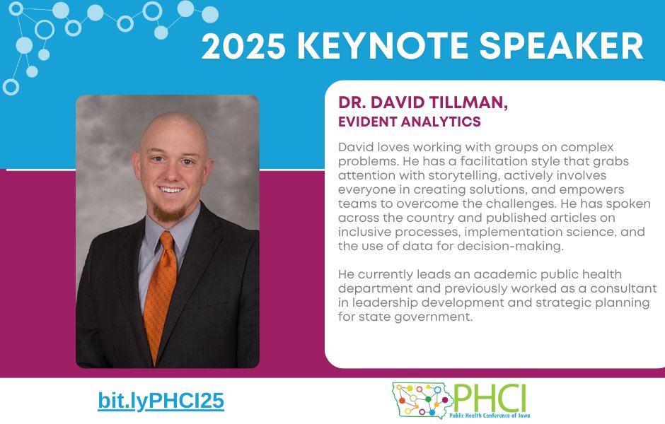 Exciting news! 📢Dr. David Tillman, is one of the keynote speakers for the 2025 Public Health Conference of Iowa. He will be sharing his insights at the Closing General Session on Wednesday, April 2nd! bit.ly/PHCI25

Learn more about Dr. Tillman: ow.ly/vea450UXTVr