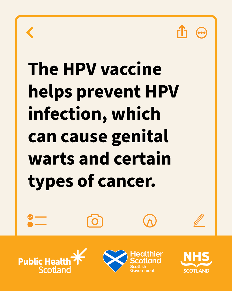 If you've left school and you didn't get your human papillomavirus (HPV) vaccine, you may still be able to get it.

Find out more by visiting nhsinform.scot/vaccinesforstu…

#Vaccines4Students