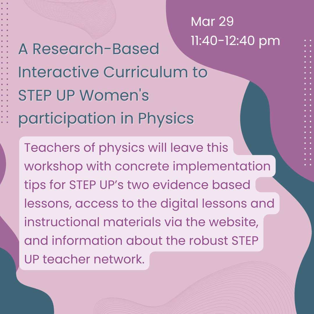 Are you going to #NSTASpring25? Join the STEP UP community at our FOUR workshops to learn more about our materials and mission. Register for the conference here: ow.ly/gn4C50UZIht #NSTA #Philly25