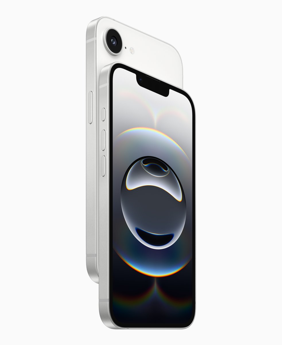 mweinbach's tweet image. This is the iPhone 16e!

• 6.1” Super Retina XDR display
• A18 chip with 4-core GPU
• iOS 18, Apple &amp;amp; Visual Intelligence
• 48MP Fusion rear camera (Same as iPhone 16)
• Apple C1 modem 25% more efficient
• Starts at $599 at 128GB

Preorders Friday, Available Feb 28th