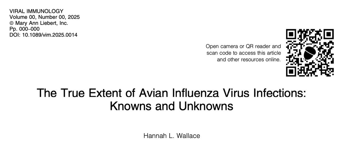 hannahlouwall's tweet photo. Excited to share an editorial I wrote on exposure to avian influenza viruses that was just published in @viral_im_jrnl . We’ve learned a lot since 2021 but there is still so much we don’t know about these viruses. 🦠 

https://t.co/DpRhRwYab6 https://t.co/pfJlmKBgjx