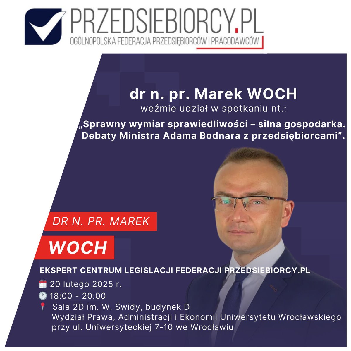ℹ️ Celem debaty jest wypracowanie z udziałem środowiska biznesowego, akademickiego i prawniczego niezbędnych zmian regulacyjnych, które mogą poprawić efektywność i przejrzystość prowadzenia działalności gospodarczej w Polsce.

👉 <a href="/Przedsiebiorcy_/">Przedsiębiorcy.pl</a> też tam będą 💪