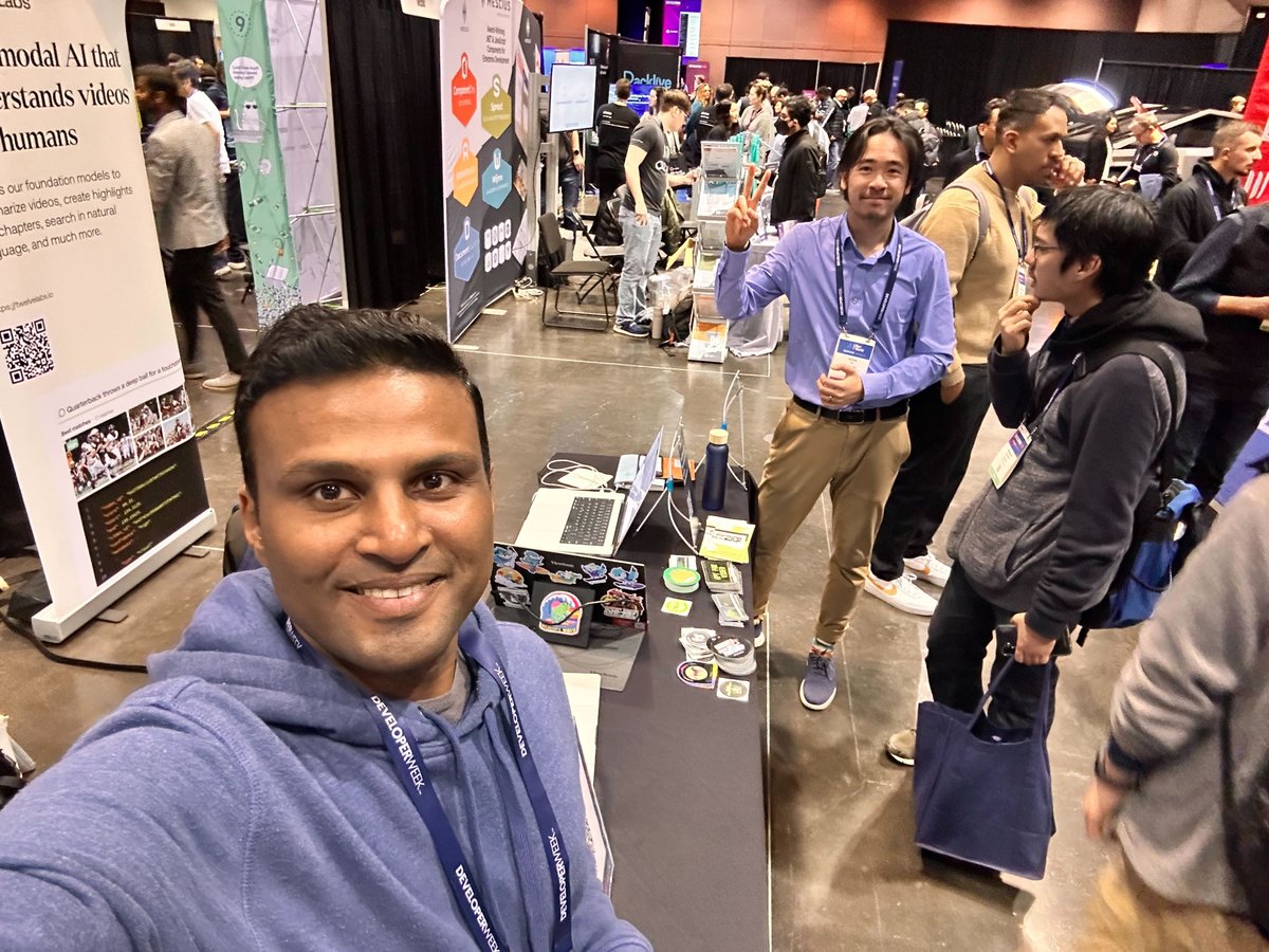 twelve_labs's tweet image. We had a blast at #DevWeek2025 with @AIDevWorld! 🚀 Huge thanks to all who swung by our booth—loved chatting with so many innovative devs and tech leaders. Check out some snapshots from the event and the incredible vibes!
