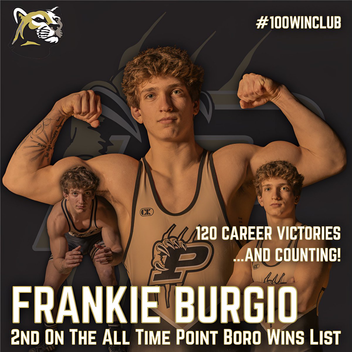 PtBoroWrestling's tweet photo. π€Ό FRANKIE BURGIO - 120 WINS
π
2nd on Pt. Boroβs All-Time Wins List
π₯ Good luck in the postseason Frankie!
#PtBoro #100WinClub #DistrictWeek https://t.co/xbUsnSzgUR