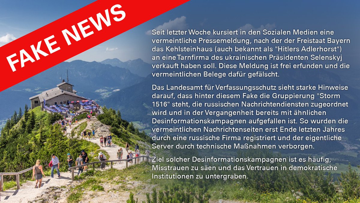 ‼️ #Desinformation ‼️

Weitere Informationen und was jeder Einzelne dagegen tun kann gibt es unter: innenministerium.bayern.de/sus/verfassung…