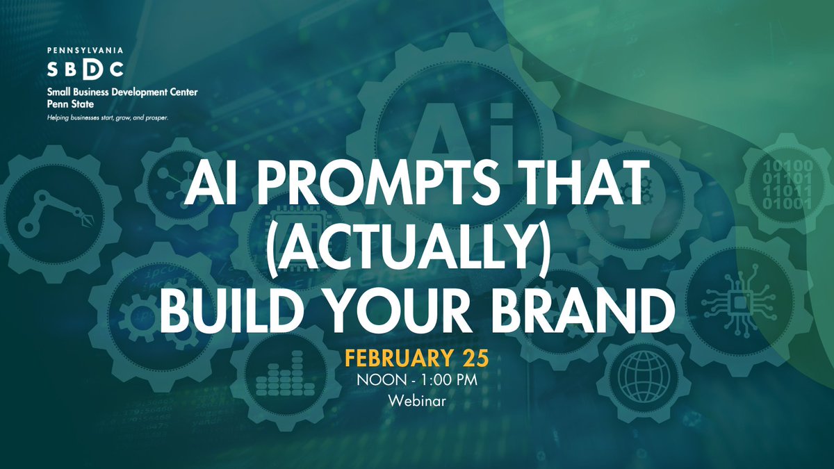 Struggling to make AI work for your brand? Join us for "AI Prompts that (Actually) Build Your Brand" on Feb. 25 at Noon! Learn the 4 C’s of AI prompting from the founder of Systemaddicts &amp; start using AI effectively in your branding.

🔗 Register now: ow.ly/N2Jt50V2R75