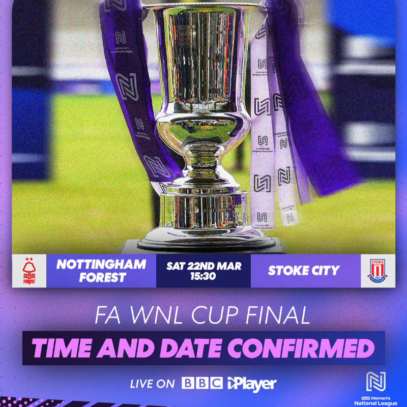 FAWNL's tweet photo. FA WNL Cup final details confirmed 🏆

✅ Date and kick-off time 
✅ Ticket release date
✅ Broadcast details

Click below to read more ⤵️

#FAWNL | #StartOfSomething