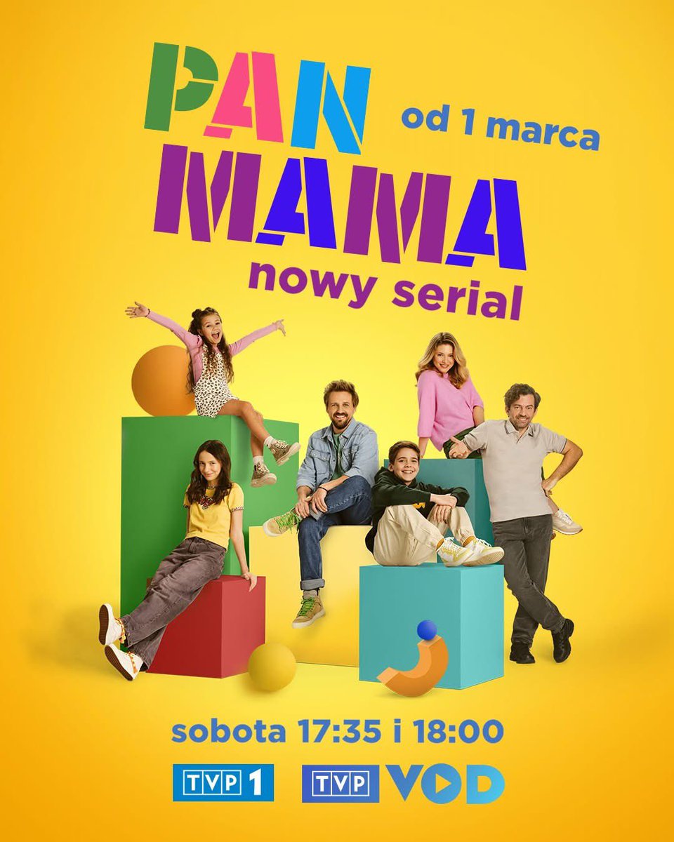 Pełny humoru i wzruszeń nowy serial o samotnym tacie 😊 “Pan Mama” 👉 od 1 marca w soboty o 17:35 w #TVP1 💙 i #TVPVOD 💜